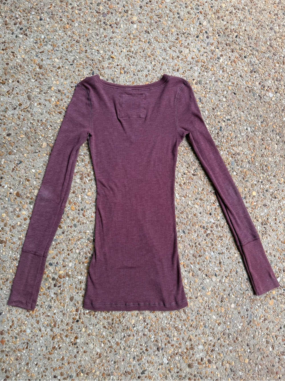 Vtg Y2K Abercrombie & Fitch Burgundy Plum Ribbed Top Size M - Picture 9 of 10